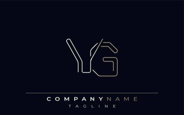 VG Soyut Hat Biçimi Logosu. Minimalist Tasarım Harfler V ve G Soyut Satır Biçimi