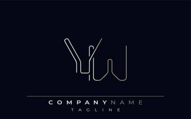 VW Soyut Hat Biçimi Logosu. Minimalist Tasarım Harfler V ve W Soyut Satır Biçimi