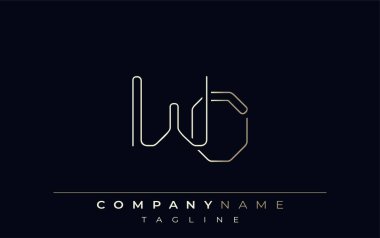 Soyut Hat Biçimi Logosu. Harflerin W ve O Soyut Satır Biçiminin Minimalist Tasarımı