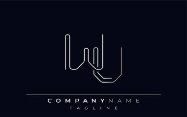 WU Soyut Hat Biçimi Logosu. W Harfleri ve U Soyut Satır Biçimini içeren Minimalist Tasarım