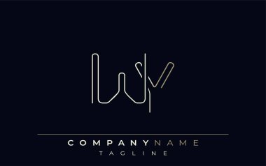 WY Soyut Hat Biçimi Logosu. W ve Y Harfleri ve Y Soyut Satır Biçiminin Minimalist Tasarımı