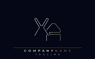 XA Soyut Hat Biçimi Logosu. Harflerin X ve Soyut Satır Biçiminin Minimalist Tasarımı