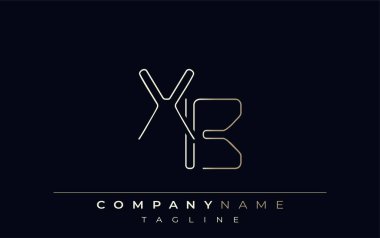 XB Soyut Satır Biçimi Logosu. Harflerin X ve B Soyut Satır Biçiminin Minimalist Tasarımı
