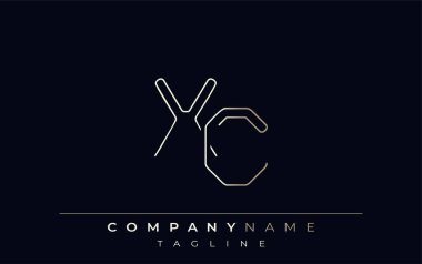 XC Soyut Satır Biçimi Logosu. Harflerin X ve C Soyut Satır Biçiminin Minimalist Tasarımı