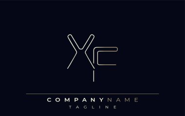 XF Soyut Satır Biçimi Logosu. Harflerin X ve F Soyut Satır Biçiminin Minimalist Tasarımı