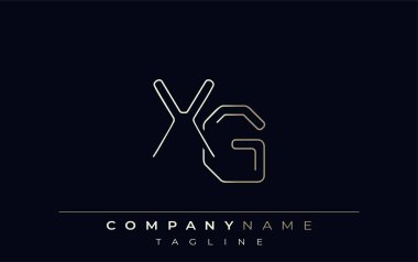XG Soyut Satır Biçimi Logosu. Harflerin X ve G Soyut Satır Biçiminin Minimalist Tasarımı