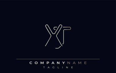 XJ Soyut Hat Biçimi Logosu. Harflerin X ve J Soyut Satır Biçiminin Minimalist Tasarımı