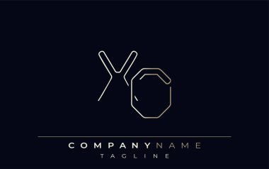 2.Kaptan Soyut Hat Biçimi Logosu. Harflerin X ve O Soyut Satır Biçiminin Minimalist Tasarımı