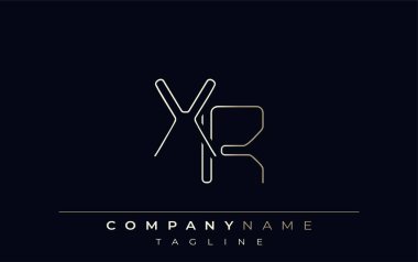 XR Soyut Hat Biçimi Logosu. Harflerin X ve R Soyut Satır Biçiminin Minimalist Tasarımı