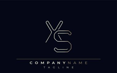 XS Soyut Satır Biçimi Logosu. Harflerin X ve S Soyut Satır Biçiminin Minimalist Tasarımı