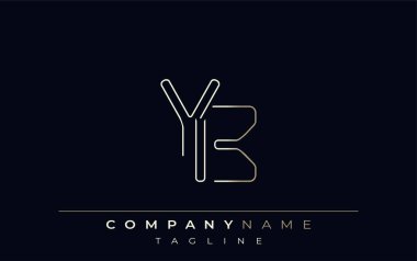 YB Soyut Satır Biçimi Logosu. Y ve B Harflerinin Asgari Tasarımı Soyut Satır Biçimi