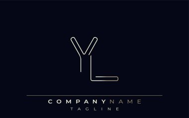 YL Abstract Line Style Logo. Minimalist Design Featuring the Letters Y and L Abstract Line Style