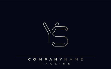 YS Soyut Satır Biçimi Logosu. Y ve S Harflerinin Soyut Satır Biçiminin Minimalist Tasarımı