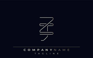 ZJ Soyut Hat Biçimi Logosu. Z Harfleri ve J Soyut Satır Biçiminin Minimalist Tasarımı