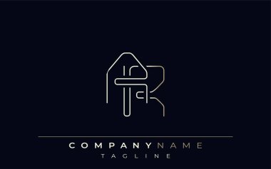 AR Soyut Hat Biçimi Logosu. A ve R Harfleri Soyut Satır Biçiminin Minimalist Tasarımı