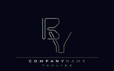BV Soyut Hat Biçimi Logosu. Minimalist Tasarım Harfler B ve V Soyut Satır Biçimi