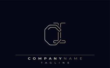 CI Soyut Hat Biçimi Logosu. C Harfleri ve Ben Özgün Satır Biçimini Özetleyen Minimalist Tasarım