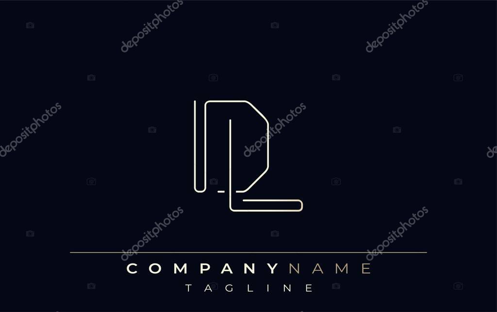 DL Abstract Line Style Logo. Minimalist Design Featuring the Letters D and L Abstract Line Style