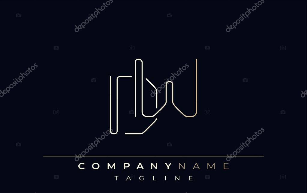 DW Abstract Line Style Logo. Minimalist Design Featuring the Letters D and W Abstract Line Style