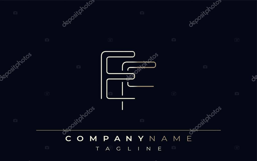 EF Abstract Line Style Logo. Minimalist Design Featuring the Letters E and F Abstract Line Style