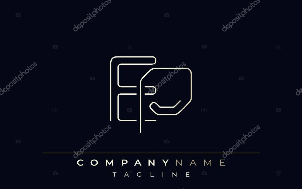 EP Abstract Line Style Logo. Minimalist Design Featuring the Letters E and P Abstract Line Style