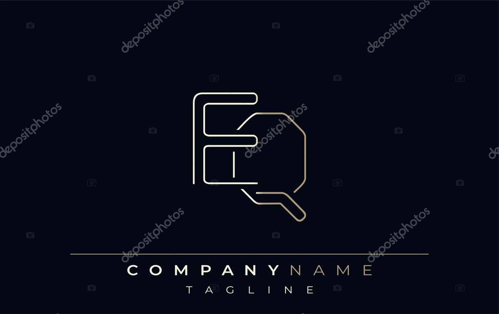 EQ Abstract Line Style Logo. Minimalist Design Featuring the Letters E and Q Abstract Line Style