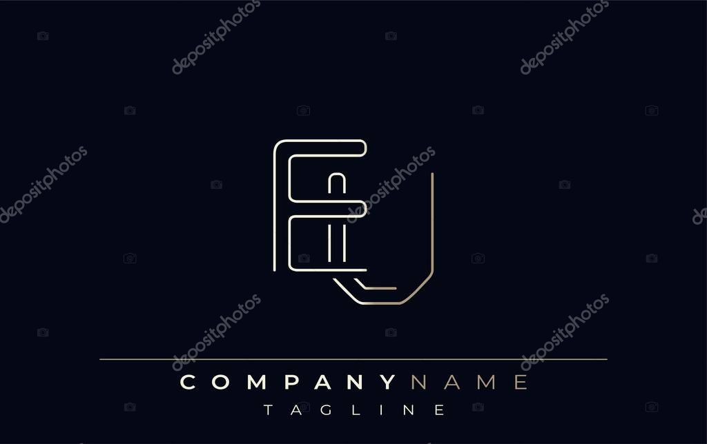 EU Abstract Line Style Logo. Minimalist Design Featuring the Letters E and U Abstract Line Style