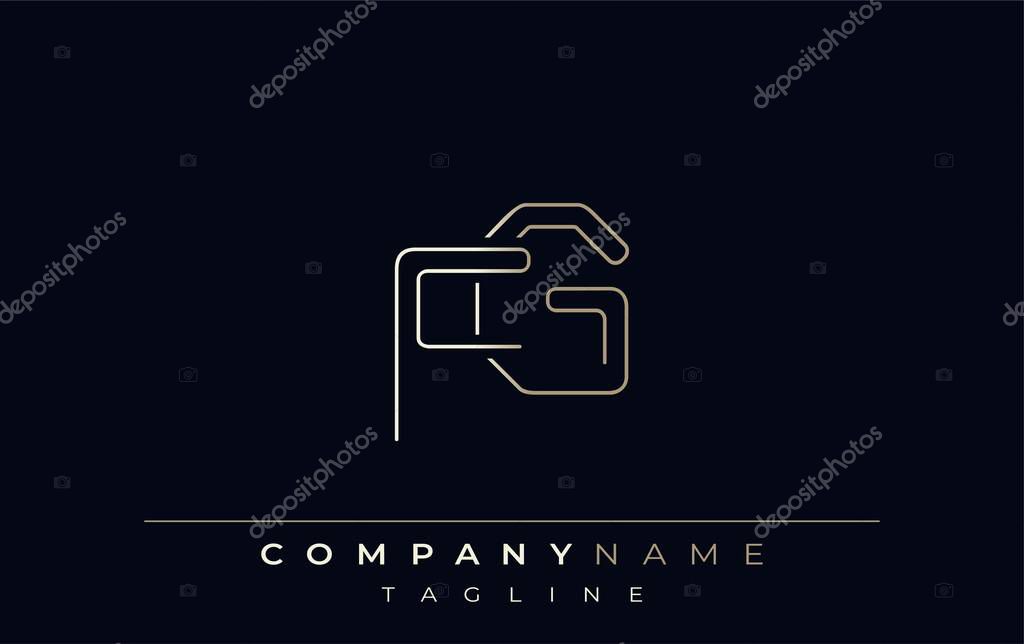 FG Abstract Line Style Logo. Minimalist Design Featuring the Letters F and G Abstract Line Style