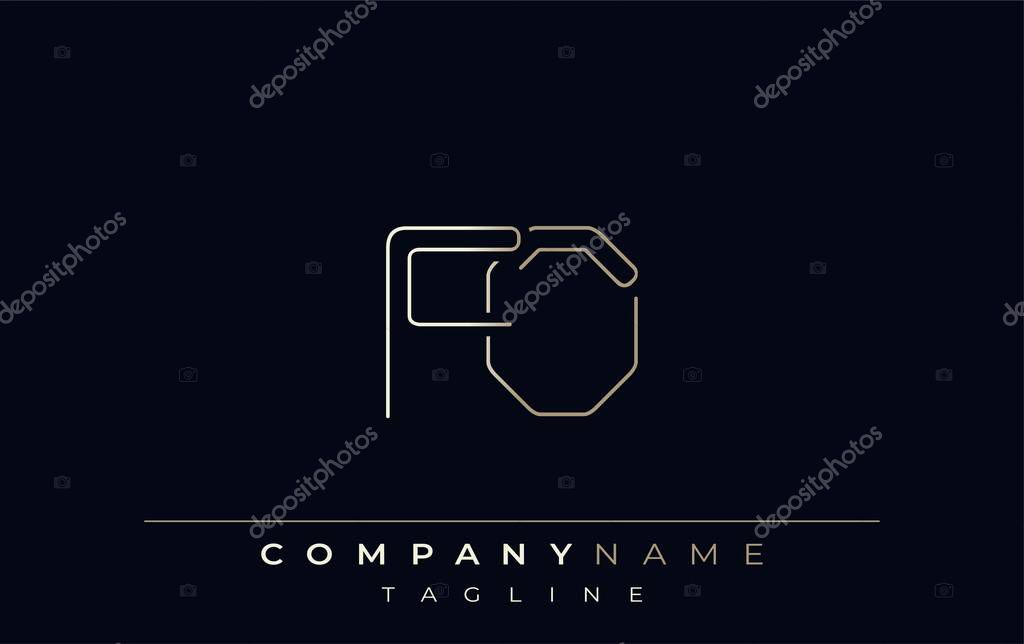 FO Abstract Line Style Logo. Minimalist Design Featuring the Letters F and O Abstract Line Style