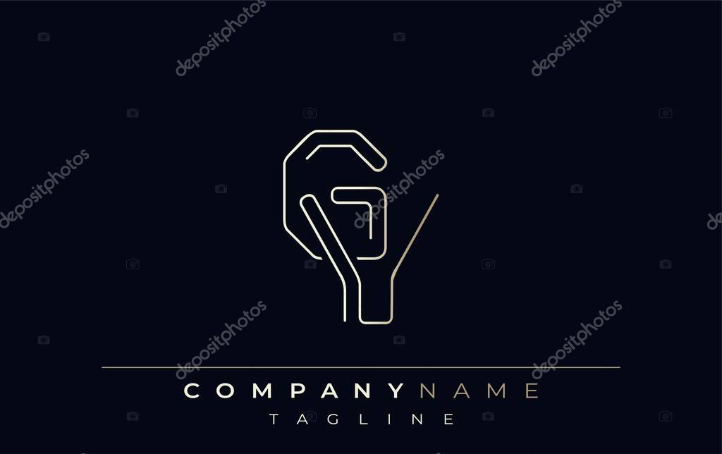 GV Abstract Line Style Logo. Minimalist Design Featuring the Letters G and V Abstract Line Style