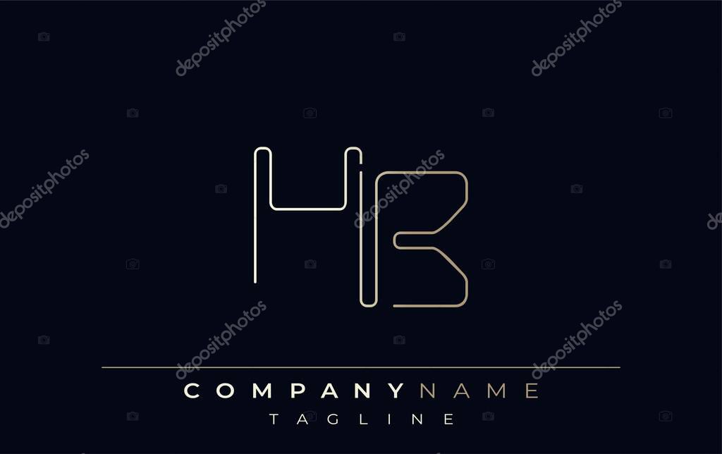 HB Abstract Line Style Logo. Minimalist Design Featuring the Letters H and B Abstract Line Style