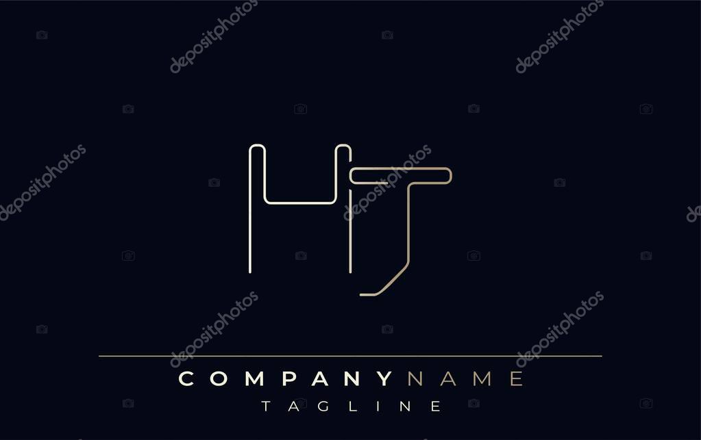HJ Abstract Line Style Logo. Minimalist Design Featuring the Letters H and J Abstract Line Style