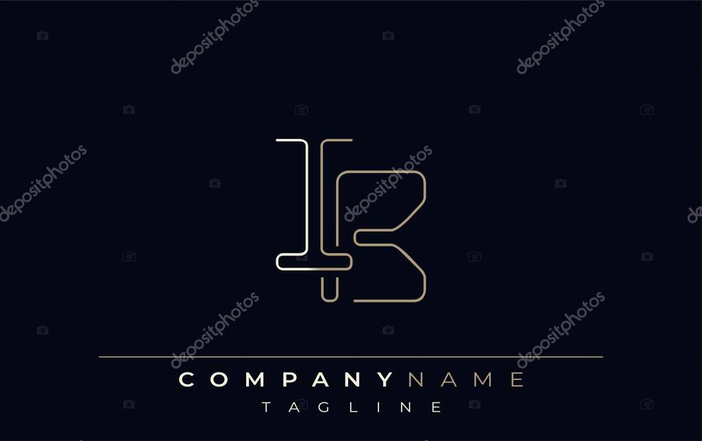IB Abstract Line Style Logo. Minimalist Design Featuring the Letters I and B Abstract Line Style