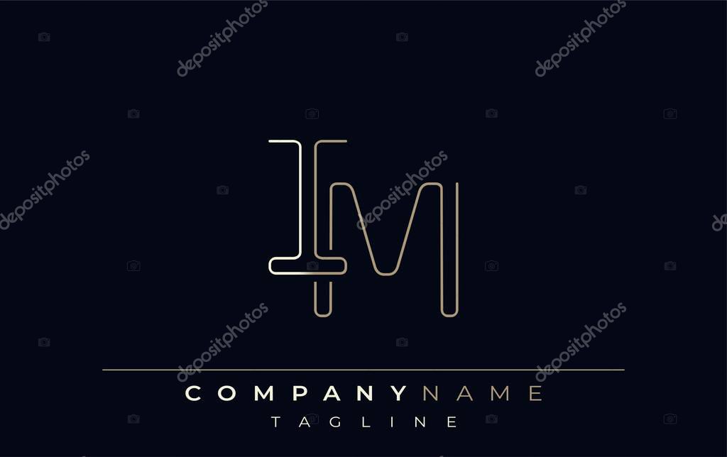 IM Abstract Line Style Logo. Minimalist Design Featuring the Letters I and M Abstract Line Style