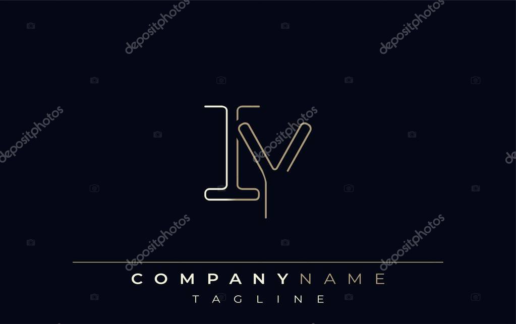 IY Abstract Line Style Logo. Minimalist Design Featuring the Letters I and Y Abstract Line Style