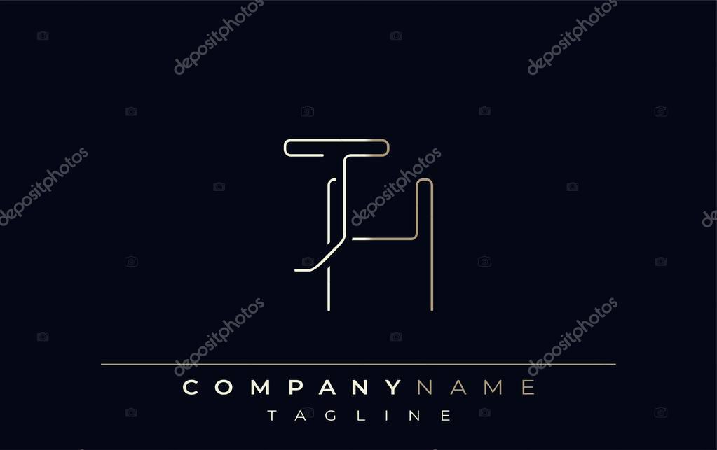 JH Abstract Line Style Logo. Minimalist Design Featuring the Letters J and H Abstract Line Style