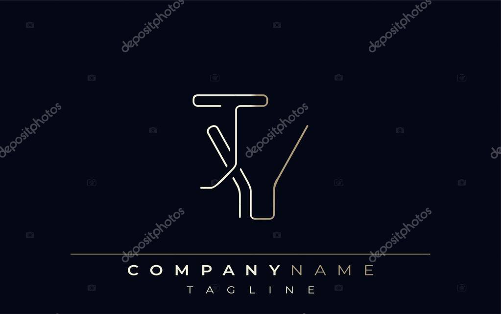 JV Abstract Line Style Logo. Minimalist Design Featuring the Letters J and V Abstract Line Style