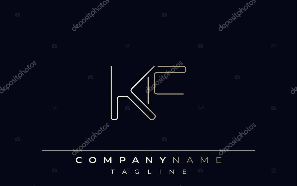 KF Abstract Line Style Logo. Minimalist Design Featuring the Letters K and F Abstract Line Style