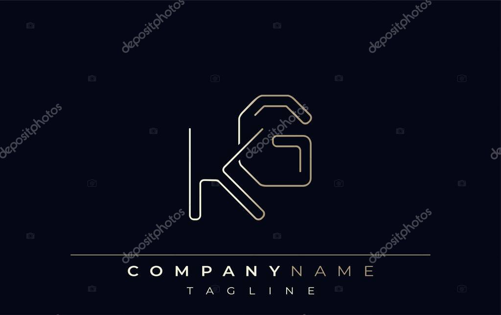 KG Abstract Line Style Logo. Minimalist Design Featuring the Letters K and G Abstract Line Style