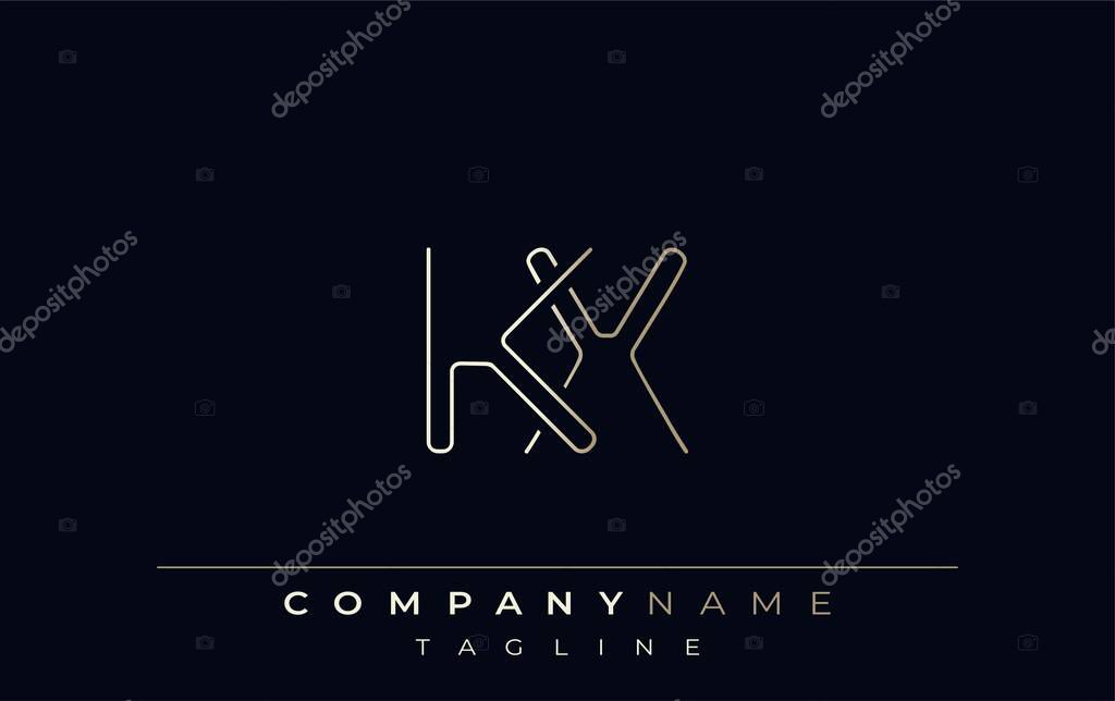KX Abstract Line Style Logo. Minimalist Design Featuring the Letters K and X Abstract Line Style