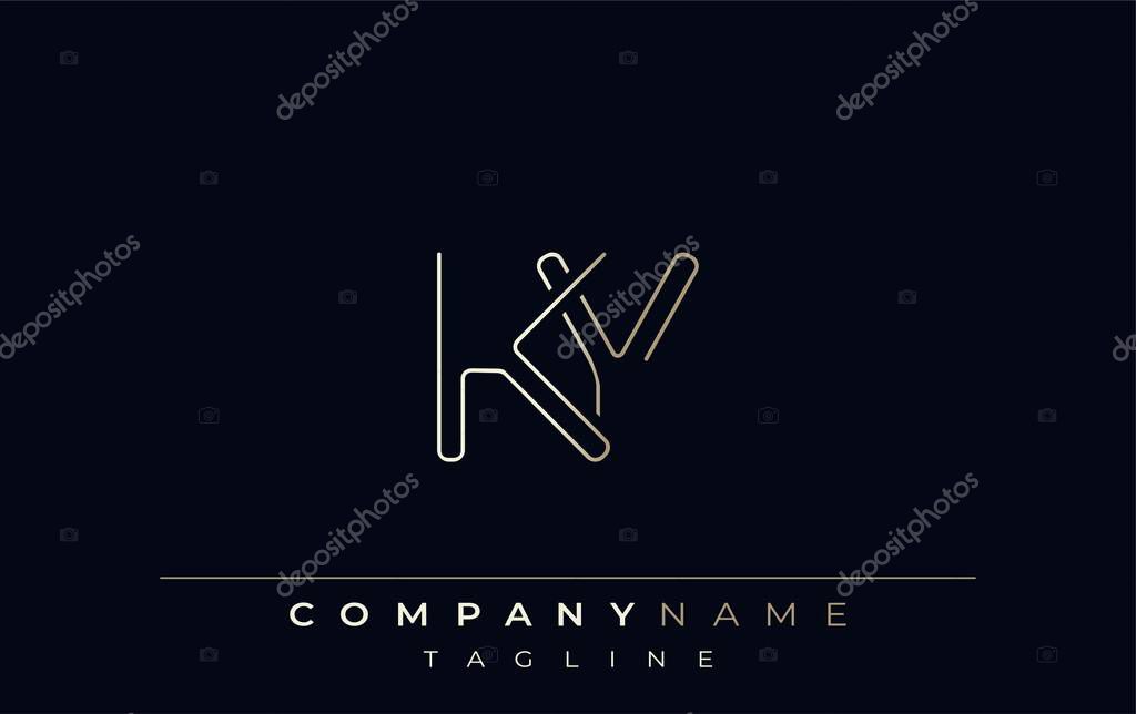 KY Abstract Line Style Logo. Minimalist Design Featuring the Letters K and Y Abstract Line Style