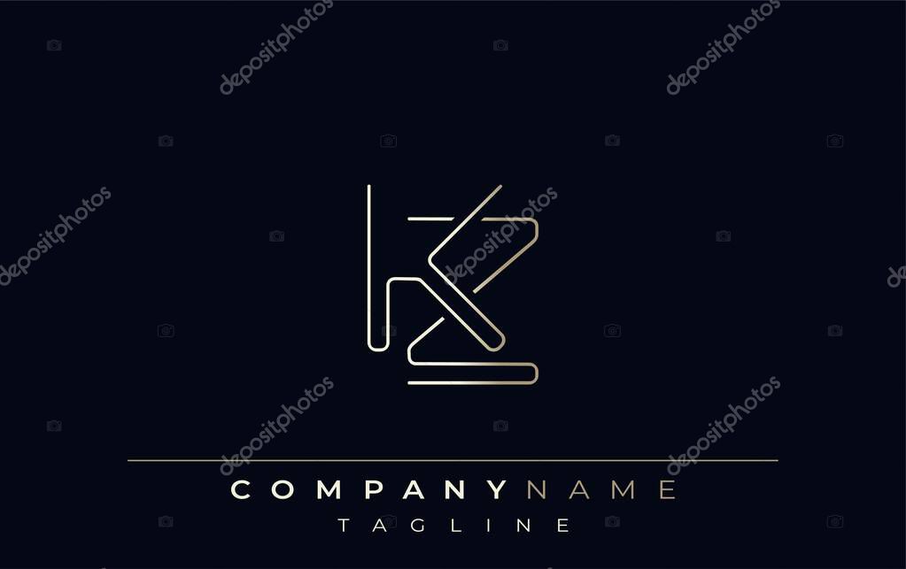 KZ Abstract Line Style Logo. Minimalist Design Featuring the Letters K and Z Abstract Line Style