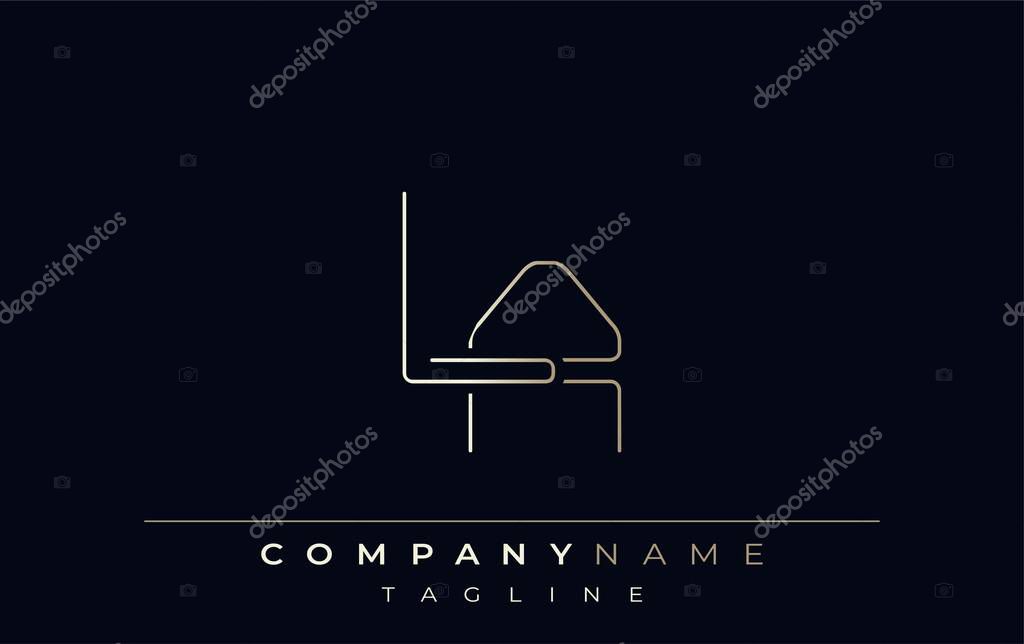 LA Abstract Line Style Logo. Minimalist Design Featuring the Letters L and A Abstract Line Style