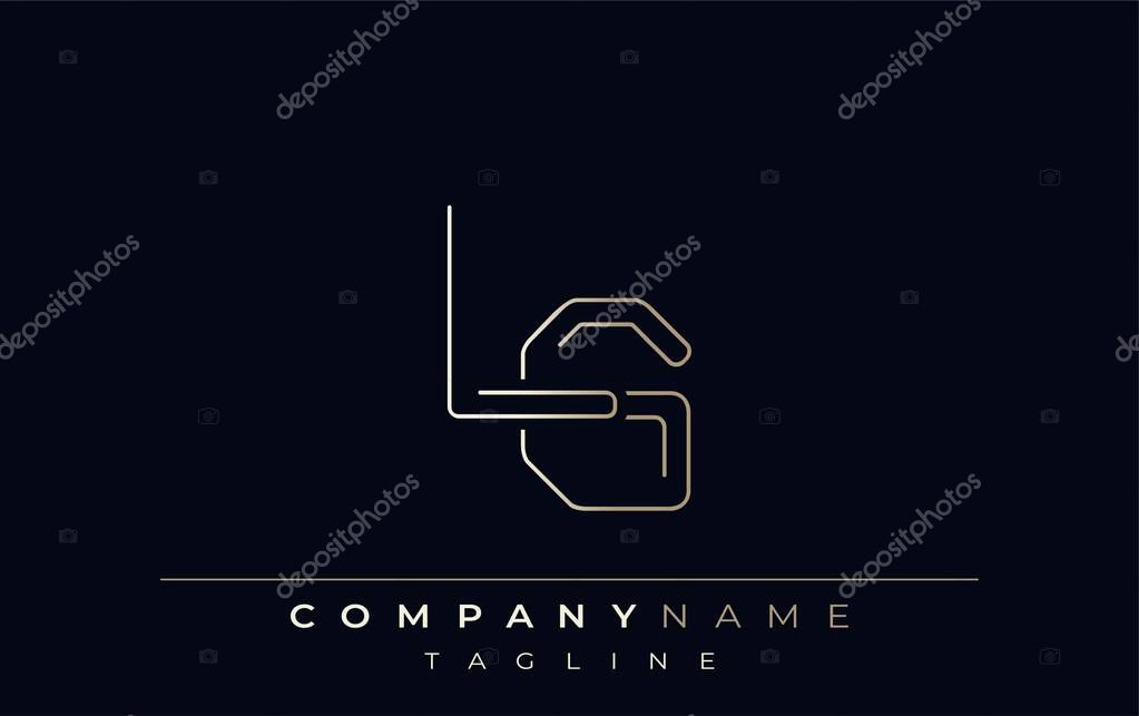 LG Abstract Line Style Logo. Minimalist Design Featuring the Letters L and G Abstract Line Style