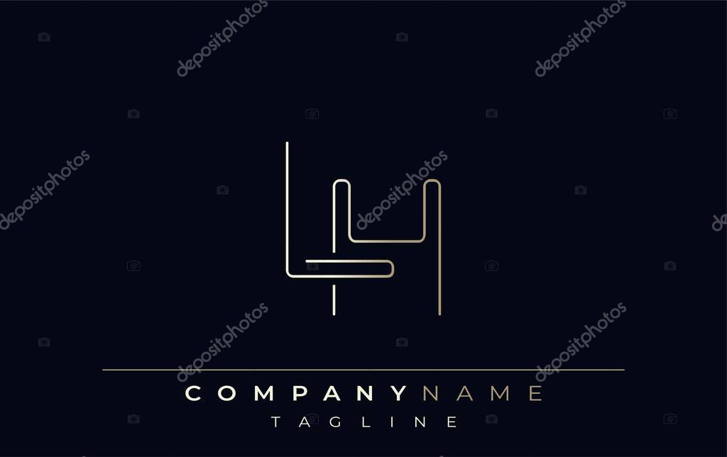LH Abstract Line Style Logo. Minimalist Design Featuring the Letters L and H Abstract Line Style