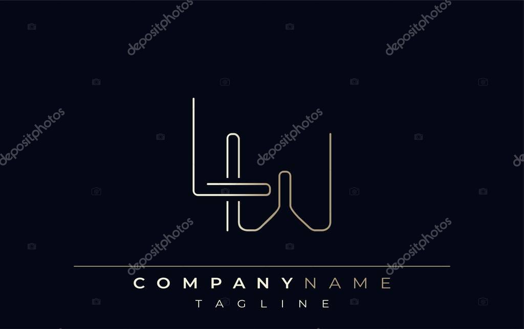 LW Abstract Line Style Logo. Minimalist Design Featuring the Letters L and W Abstract Line Style