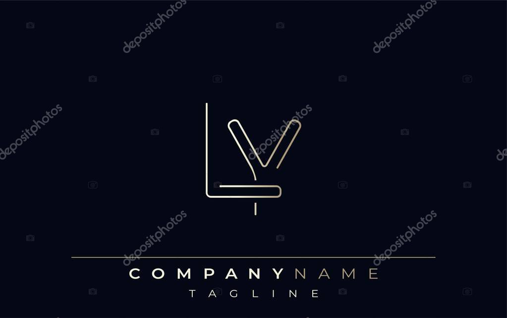 LY Abstract Line Style Logo. Minimalist Design Featuring the Letters L and Y Abstract Line Style