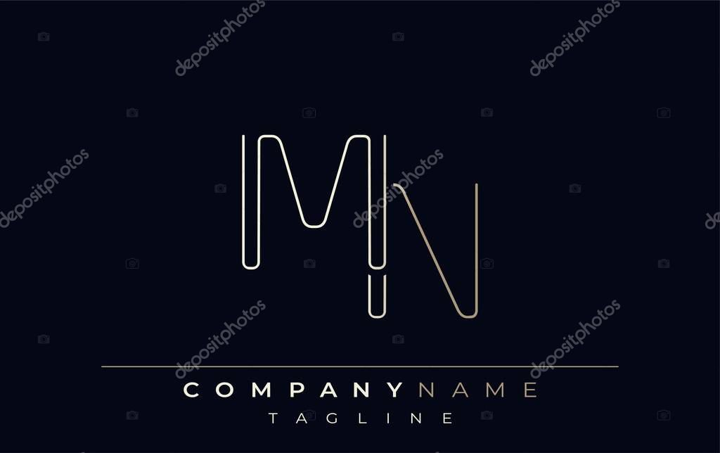 MN Abstract Line Style Logo. Minimalist Design Featuring the Letters M and N Abstract Line Style