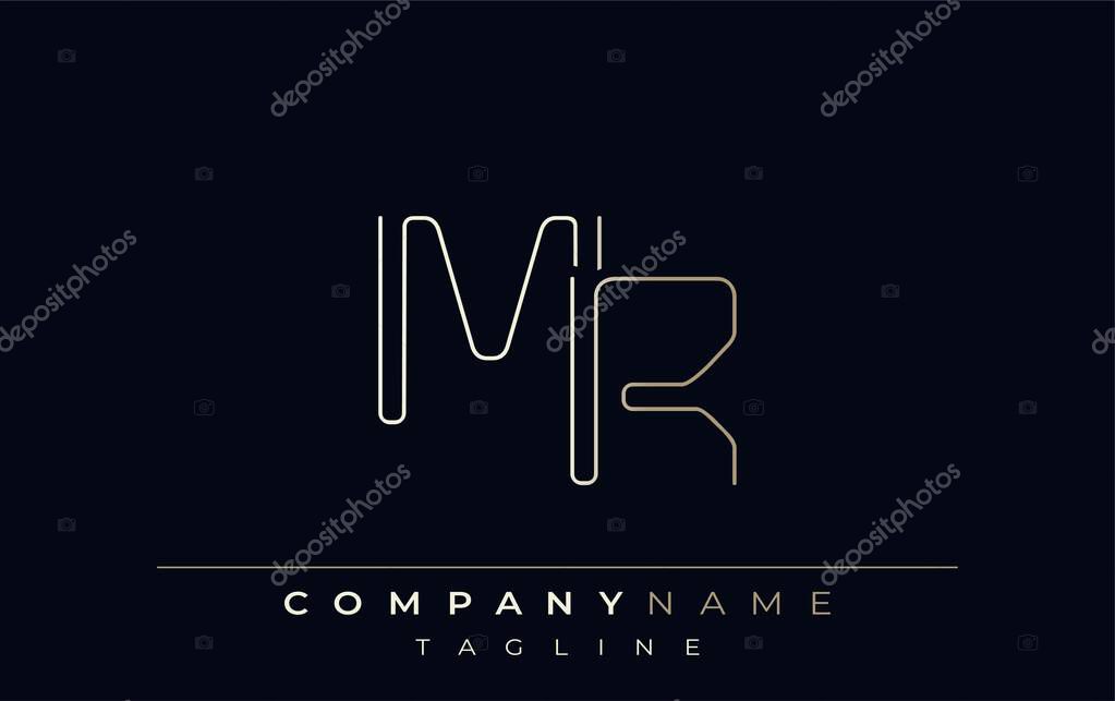 MR Abstract Line Style Logo. Minimalist Design Featuring the Letters M and R Abstract Line Style