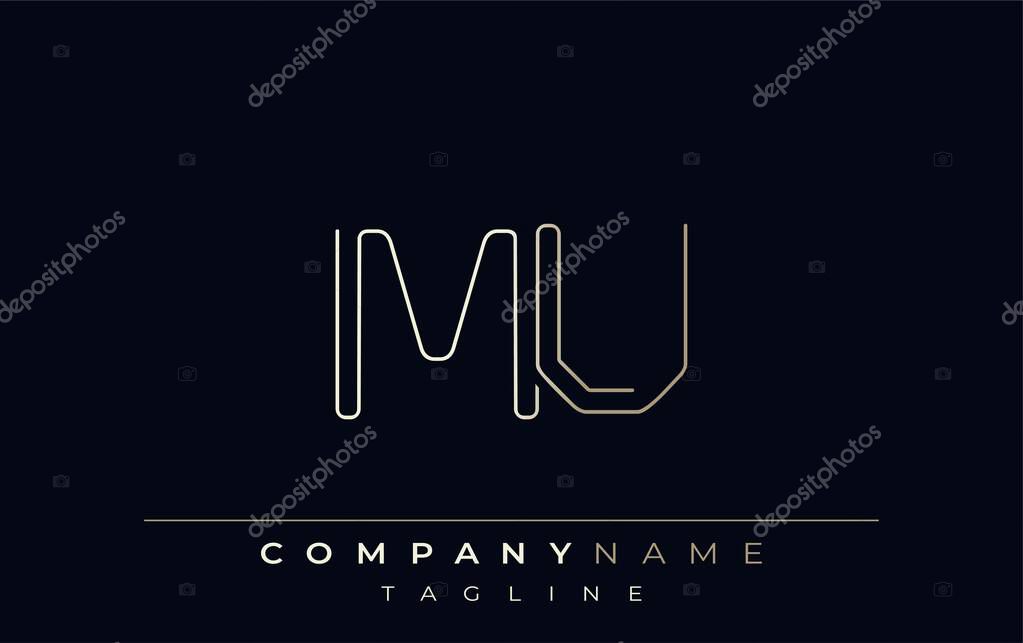 MU Abstract Line Style Logo. Minimalist Design Featuring the Letters M and U Abstract Line Style